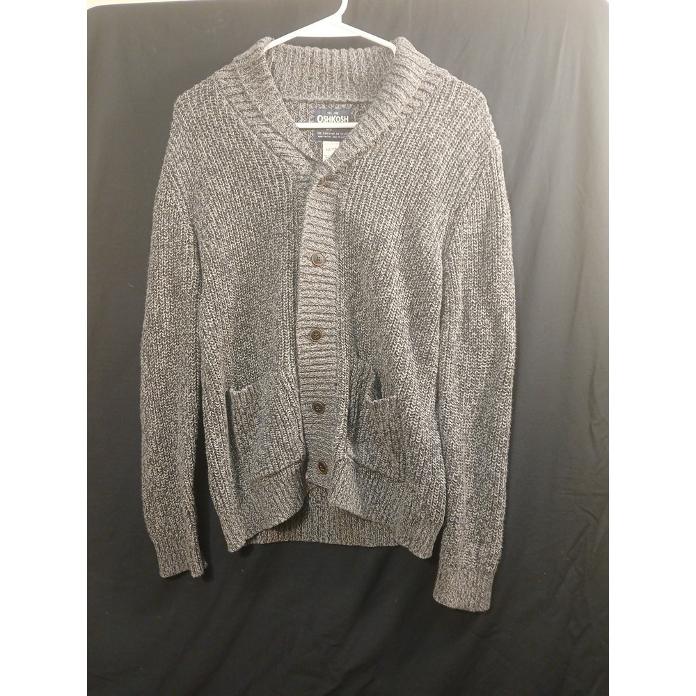 Oshkosh‎ B'Gosh Womens Size 10/12 Cardigan Cable knit Sweater Top Button Gray